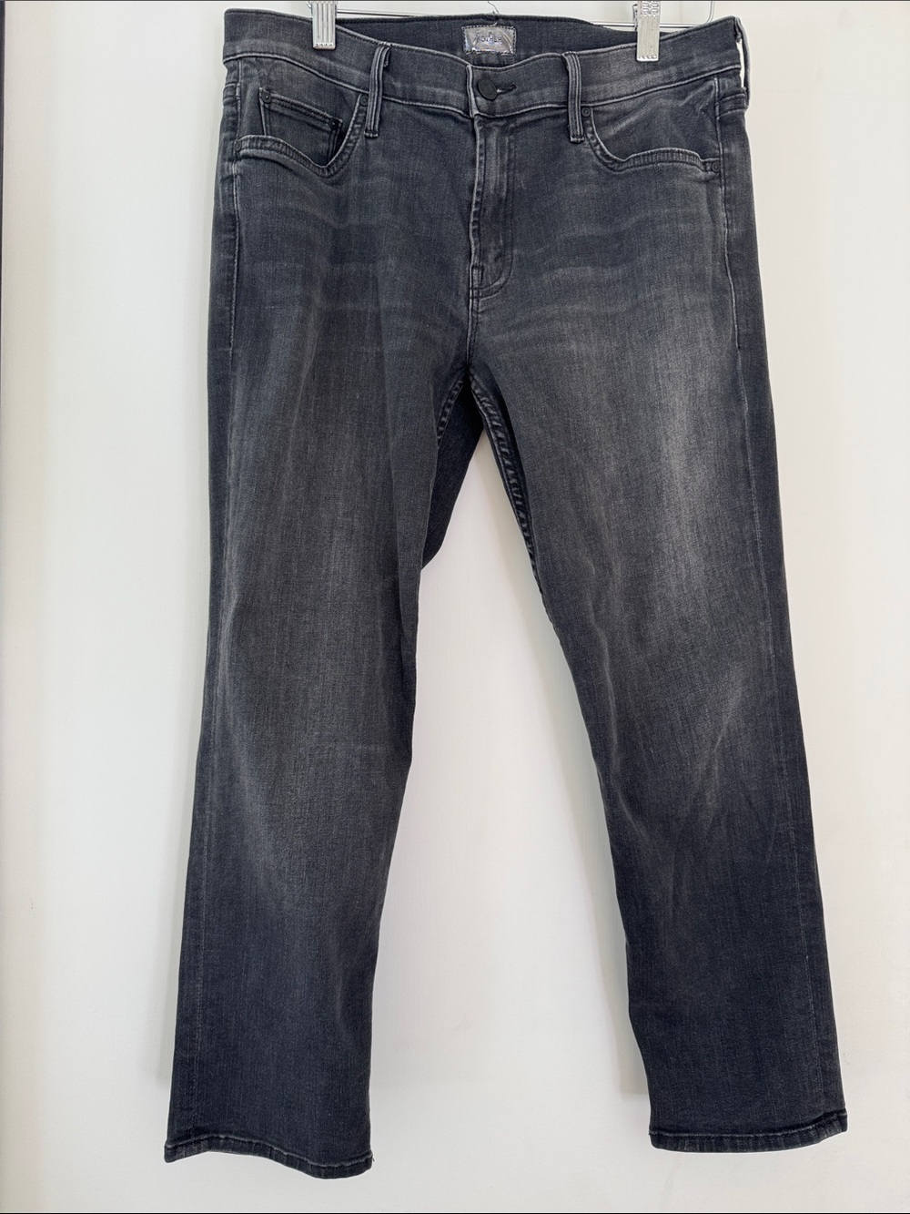 MOTHER  Slim Straight Jeans in Washed Black